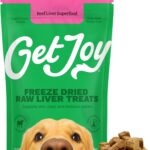 Get Joy Freeze Dried 100% Beef Liver Dog Treats, 4oz | Single Ingredient Organ Meat, High Protein Raw Dog Food Topper, Snack & Training Rewards | Grain Free, Gluten Free, Filler Free