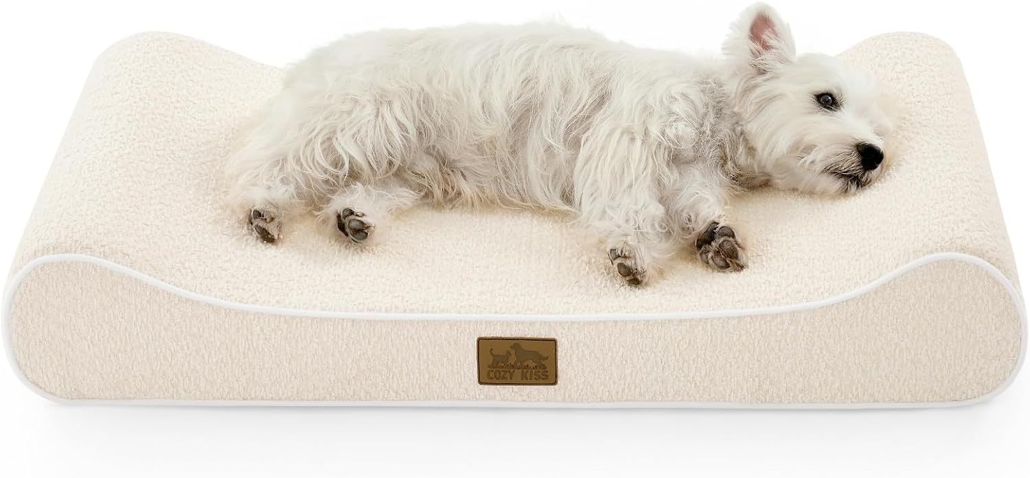 Orthopedic Dog Bed for Medium Dogs up to 65 lbs - Removable Washable Cover with Waterproof Lining & Non-Skid Bottom, Cotton-Polyester Blend Boat-Shaped Lounger Mattress, M(36x24x5.5in)/Beige Orthopedic Dog Bed for Medium Dogs up to 65 lbs - Removable Washable Cover with Waterproof Lining & Non-Skid Bottom, Cotton-Polyester Blend Boat-Shaped Lounger Mattress, M(36x24x5.5in)/Beige