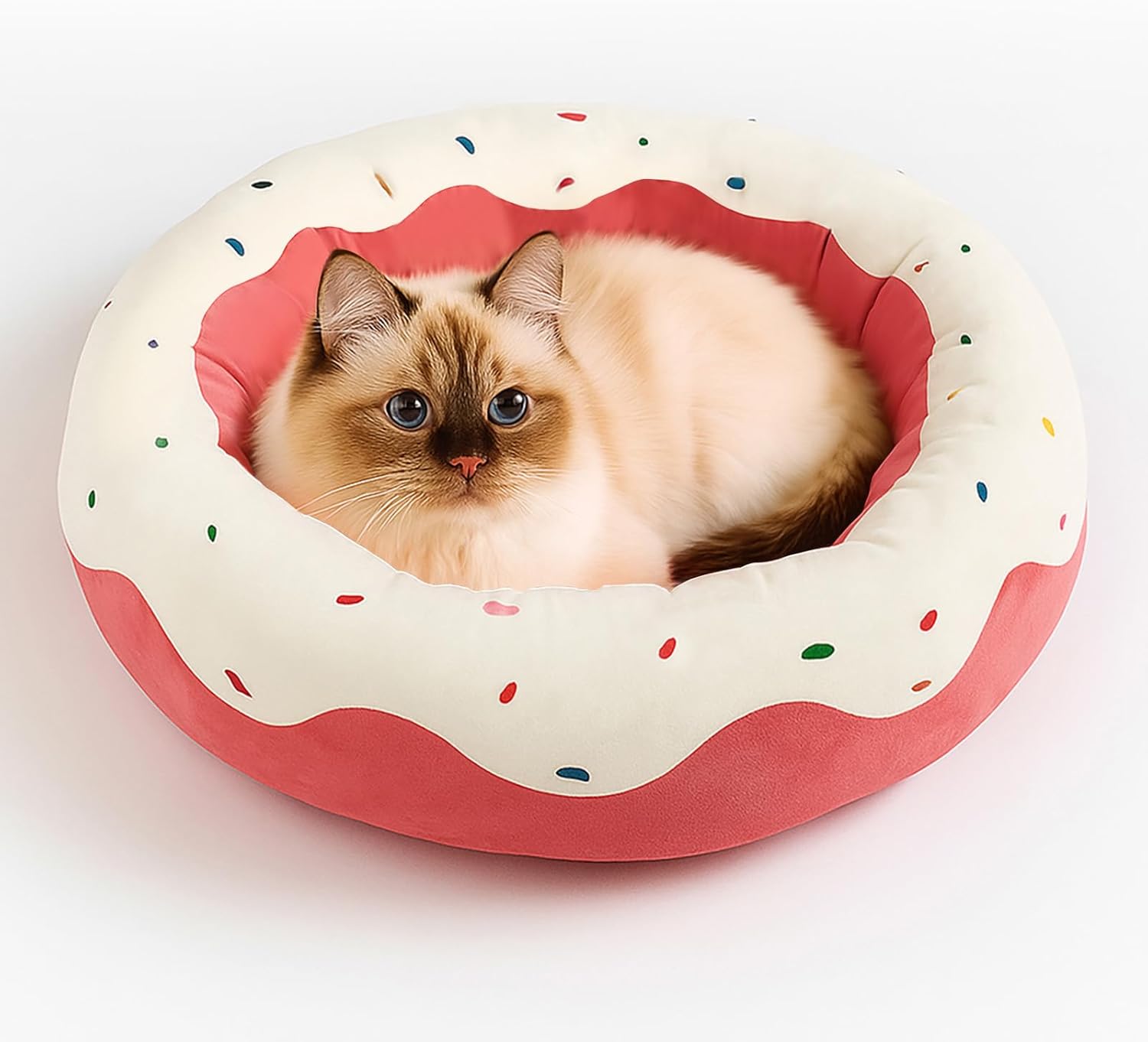 Cute Cat Beds Kitten Beds, Soft Small Dog Beds, Washable Pet Beds for Puppy and Kitty, Funny Donuts Shape, 24 Inch Cute Cat Beds Kitten Beds, Soft Small Dog Beds, Washable Pet Beds for Puppy and Kitty, Funny Donuts Shape, 24 Inch