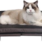 Getifun Cat Sofa Bed, Velvet Pet Couch Chair with Removeable & Washable Cushion for Small Dogs Cats (Brown)