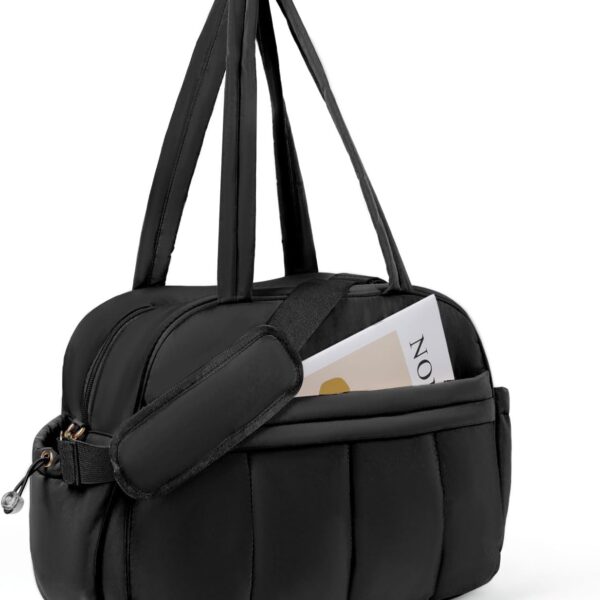 Weekender Bags for Women, Quilted Travel Duffel Bag, Large Puffer Duffle Bag for Travel Gym Overnight Weekend Workout Carry on Bag for Airplanes, Personal Item Travel Bag