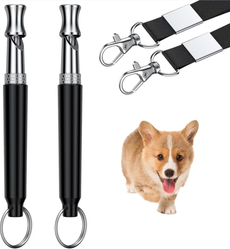 Dog Whistle - Stop Barking Neighbors Dog, Ultra-Wide Frequency Ultrasonic Silent Dog Whistle for Dog, 2 Pack Professional Recall Dog Training Whistles (Black)