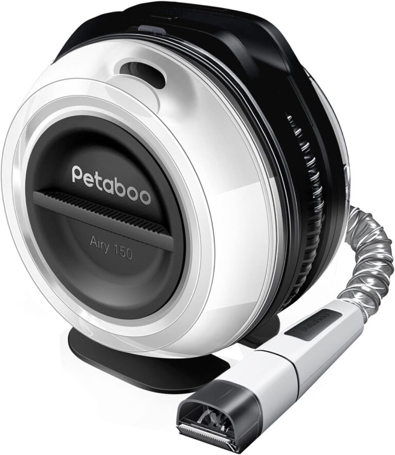 petaboo Cordless Dog Grooming Vacuum, Pet Grooming Kit with Clippers Nail Grinder,Low Noise,Dog Vacuum for Shedding Grooming for Home Outdoor Car (Black5-IN-1)