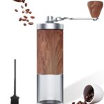 Manual Coffee Grinder with 5 Adjustable Settings Portable Conical Burr Mill with 30g Capacity for Espresso French Press Pour Over Travel & Home Use Elegant Wood Grain Finish
