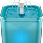 Cat Water Fountain for Drinking: Automatic Dog Bowl Dispenser - Pet Waterer Bowls Fountains - Auto Cats Dish Supplies - Quiet Animal Watering Machine - 67oz/2L Green Kitty Drink Dishes - AONBOY