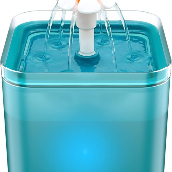 Cat Water Fountain for Drinking: Automatic Dog Bowl Dispenser - Pet Waterer Bowls Fountains - Auto Cats Dish Supplies - Quiet Animal Watering Machine - 67oz/2L Green Kitty Drink Dishes - AONBOY