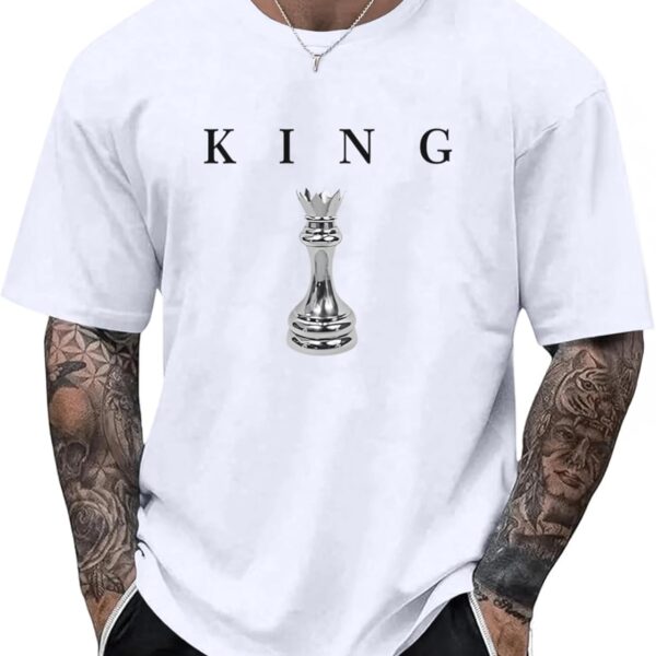 Men's King Chess Shirt Graphic Tees Designer Printed T Shirts for Men Urban Letter T-Shirt Streetwear