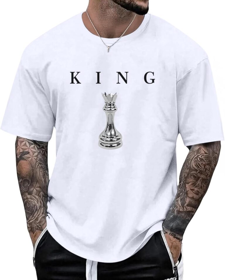 Men's King Chess Shirt Graphic Tees Designer Printed T Shirts for Men Urban Letter T-Shirt Streetwear