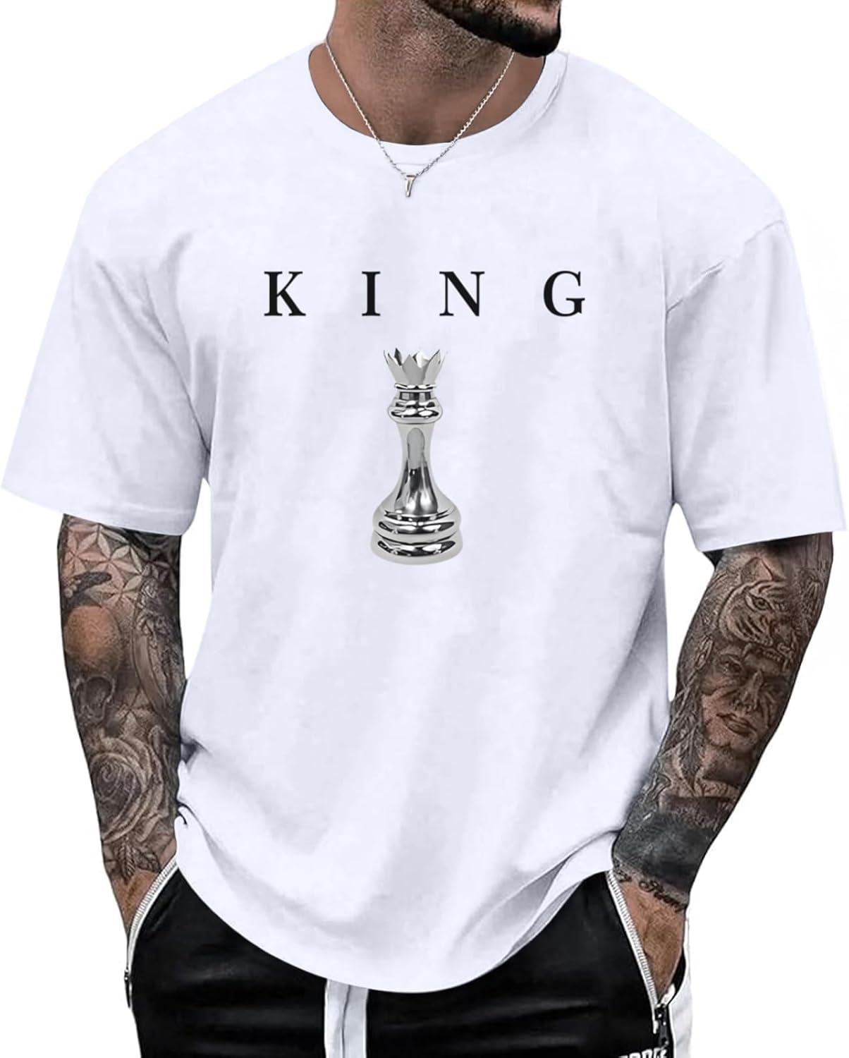 Men's King Chess Shirt Graphic Tees Designer Printed T Shirts for Men Urban Letter T-Shirt Streetwear Men's King Chess Shirt Graphic Tees Designer Printed T Shirts for Men Urban Letter T-Shirt Streetwear