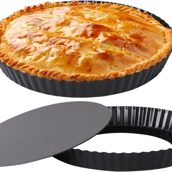Alotpower Tart Pan 9 inch Removable Bottom 2Pack,9 inch Quiche Pan with Non-Stick Loose Bottom,9inch Tart Pans for Baking
