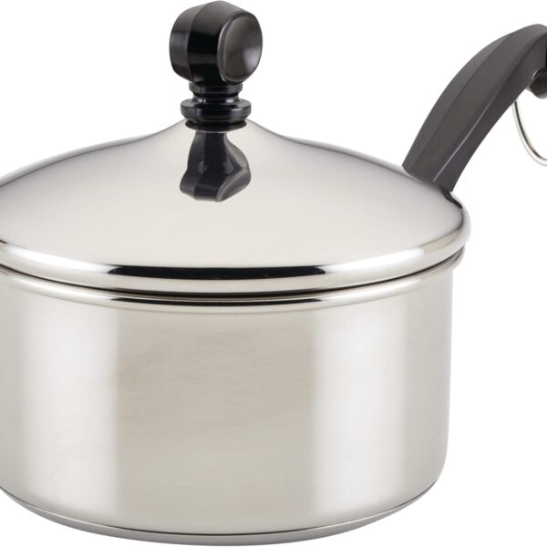 Farberware Classic Stainless Steel Sauce Pan/Saucepan with Lid, 1 Quart, Silver,50000,11.2"D x 6.3"W x 4.4"H