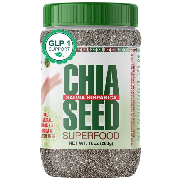 Sanar Naturals Chia Seeds - Omega-3, Protein, Fiber Supplement - GLP-1 Support - Keto and Paleo Friendly - Vegan, Non-GMO, Gluten Free, 10 oz