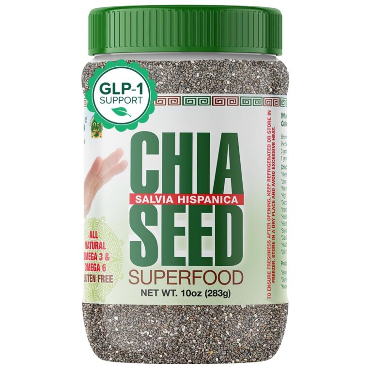 Sanar Naturals Chia Seeds - Omega-3, Protein, Fiber Supplement - GLP-1 Support - Keto and Paleo Friendly - Vegan, Non-GMO, Gluten Free, 10 oz