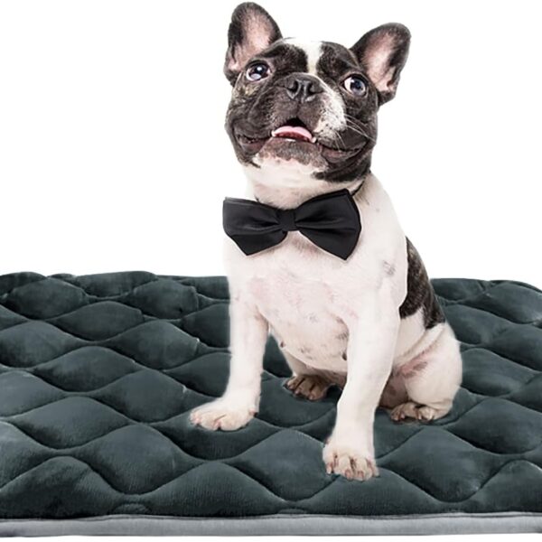 furrybaby Dog Bed Mat Flat Crate Mat with Anti-Slip Bottom Machine Washable Pet Kennel Pad for Dog Sleeping (XM 36x23'', Grey Mat)