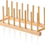 Bamboo Dish Dying Rack - Pot Lid Plate Organizer Holder for Cabinet - Cutting Board Organizer-Plate Rack for Dish, Pot Lid, Bowl, Cup, Cutting Board