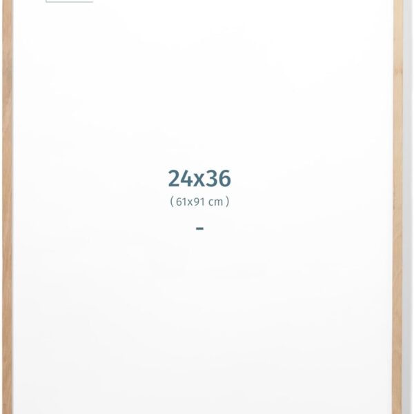 Opposite Wall - 24x36 in - Natural Solid Oak Wood Picture Frame - Lightweight, Versatile & Shatterproof - Large Wall Hanging Photo or Poster Frame - Wall Decor for Office, Gallery & Home
