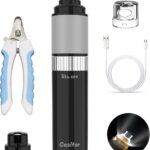 Dog Nail Grinder 10h Working Time Powerful Professional Quiet Electric Pet Nail Trimmer Stepless Speed Regulation Painless Nail File for Large Medium Small Dogs and Cats