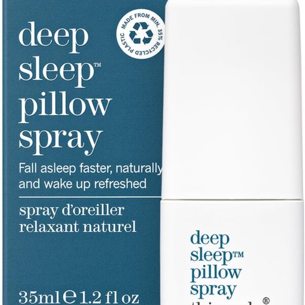 THISWORKS Deep Sleep Pillow Spray Fast-Acting Natural Formula with Lavender for Relaxation and Restful Sleep 35 ml (1.2 fl oz) Mini Travel Size
