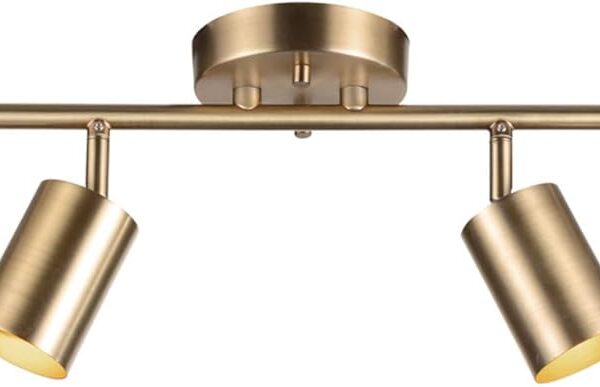 Globe Electric Pratt 4-Light Track Lighting, Matte Brass, Gold