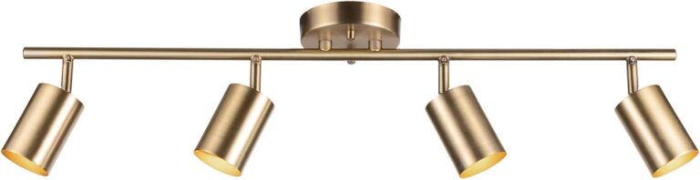 Globe Electric Pratt 4-Light Track Lighting, Matte Brass, Gold