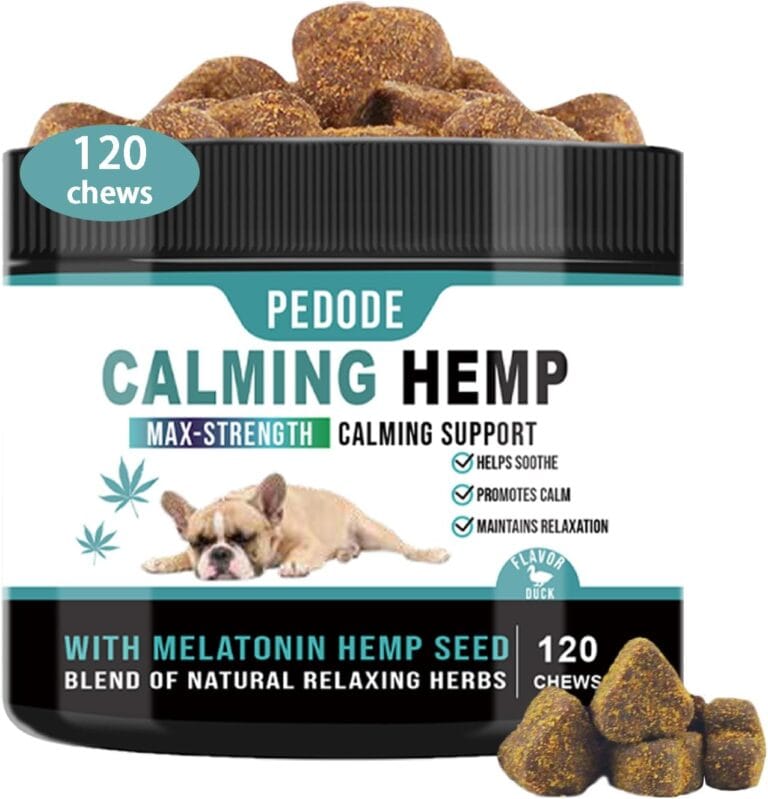 Hemp Calming Chews for Dogs - Anxiety Relief Dog Calming Treats 100% Natural Ingredients, 120 Chews, Duck Flavor