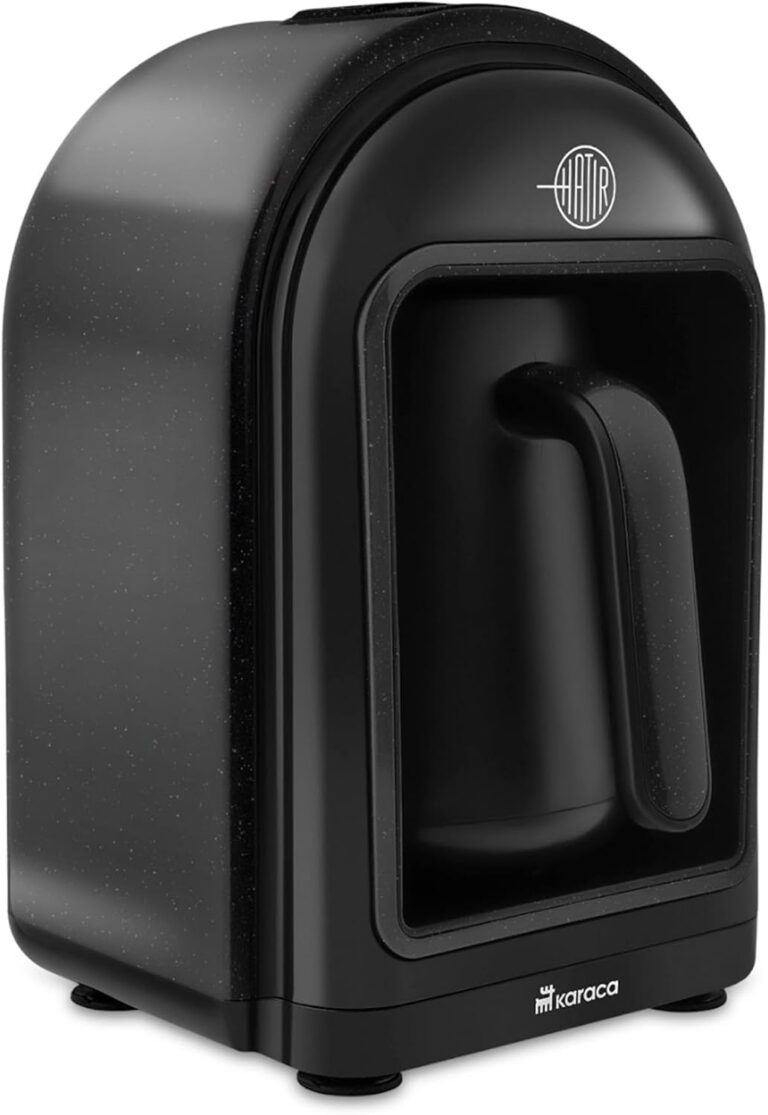KARACA Hatr Turkish Coffee Maker, 5 Cups Electric Turkish Coffee Machine with Ember Mode, Automatic Temperature Control, Overflow Protection, Audible & Visual Alerts, Shiny Black
