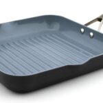 GreenPan Paris Pro Hard Anodized Healthy Ceramic Nonstick, 11" Square Grill Pan, PFAS-Free, Dishwasher Safe, Grey