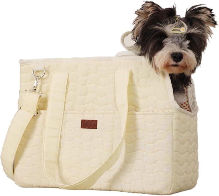 HSC PET Cat Carrier Soft-Sided Pet Small Dog Bag Puppy Purse Traveling Go to Vet,Small Animal Outdoor Function Handbag (Beige2, Large)