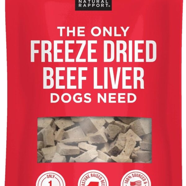 Natural Rapport Beef Liver Dog Treats - The Only Freeze Dried Beef Liver Dogs Need - Grain-Free Beef Bites, Dog Treats for Small and Large Dogs (4 oz.)