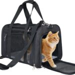 L&W BROS. Airline Approved Cat Carrier - Soft Sided Pet Travel Bag for Cats and Small Dogs Under 16 lbs TSA Approved Pet Carrier in Cabin (Black)