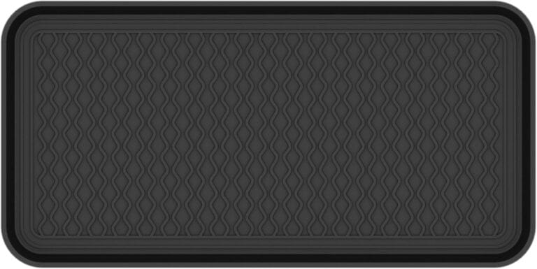 Ottomanson 15 x 30 Multi-Purpose Boot Tray - Waterproof Mat for Shoes, Pet Food, Litter Box, Painting & Planting - 1.2 Raised Edge for Spill Protection