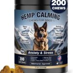 Calming Chews for Dogs 200ct Hemp Dog Calming Chews - Anxiety and Stress Relief Treats Melatonin Bites Sleep Aid for Small/Medium/Large Dogs Calm Dog - Separation, Fireworks, Thunder, Barking,Chicken