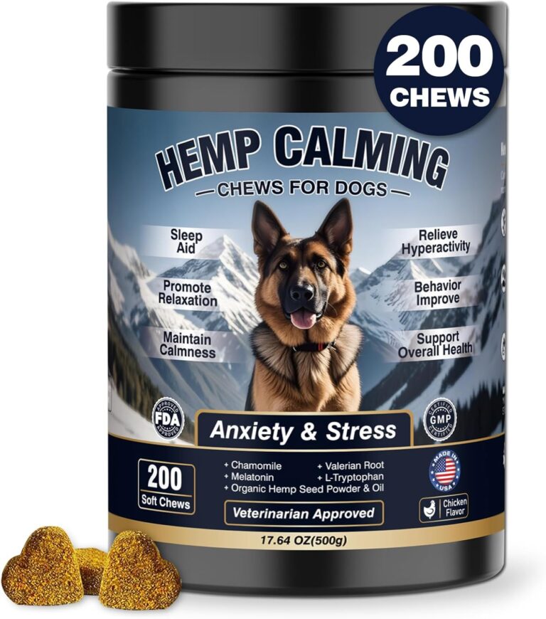Calming Chews for Dogs 200ct Hemp Dog Calming Chews - Anxiety and Stress Relief Treats Melatonin Bites Sleep Aid for Small/Medium/Large Dogs Calm Dog - Separation, Fireworks, Thunder, Barking,Chicken