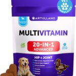 20 in 1 Dog Multivitamin with Glucosamine - Chewable Dog Vitamins and Supplements - Senior & Puppy Multivitamin Chews for Pet Hip & Joint Support, Immunity, Mobility, Skin, Digestion - 70 Soft Treats