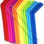 15 FITS ALL TUMBLERS STRAWS - Reusable Silicone Straws for 30 and 20 oz Yeti - Flexible Easy to Clean + 2 Cleaning Brushes - BPA Free, No Rubber Taste Drinking - Best Value for Money Pack