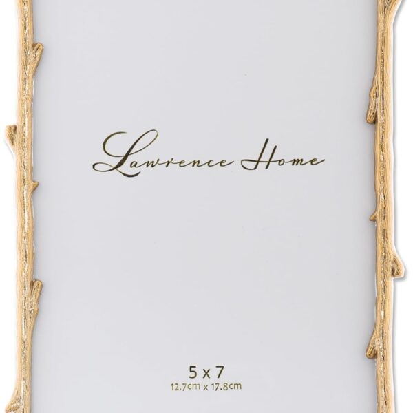 Lawrence Frames 712557 5x7 Gold Metal Natural Branch Design Picture Frame