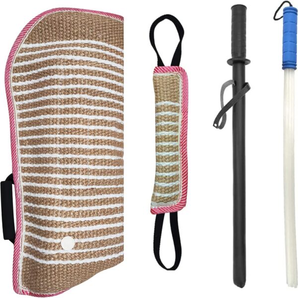 Professional Dog Bite Training Set - Tough Dog Bite Sleeve, Protection for K9, Pitbull, German Shepherd (4 Pack)