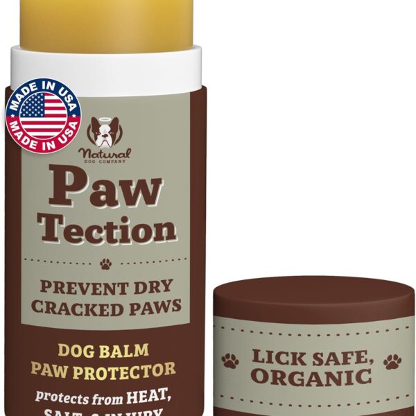 Natural Dog Company PawTection Balm 2 oz Stick  Dog Paw Protection Wax with Shea Butter & Calendula  Shields Paws from Snow, Ice, Salt, Hot Pavement & Rough Terrain  Lick-Safe, Vegan