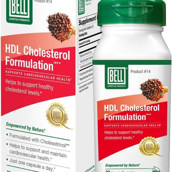 Bell HDL Cholesterol Formulation, Cholesterol Health Supplement - Unique Blend, for Women and Men | 30 Capsules