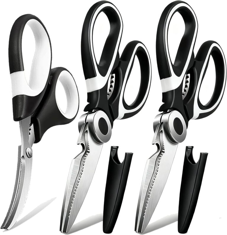 Kitchen Scissors All Purpose 3 Pack - Heavy Duty Stainless Steel Cooking Shears for Cutting Meat, Food, Fish, Poultry Multipurpose Sharp Sissors for Dishwasher Safe