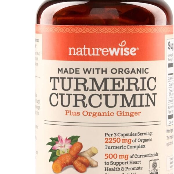 NatureWise Curcumin Turmeric 2250mg - 95% Curcuminoids & BioPerine Black Pepper Extract for Advanced Absorption - Daily Joint and Immune Health Support - Vegan, Non-GMO, 90 Count[30-Day Supply]