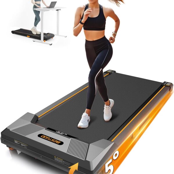 Walking Pad Treadmill, BestGod Incline Under Desk Treadmill 330lbs Capacity, 2.5HP Portable Treadmills for Home, Compact Treadmills Mini Walking Pad, Running Machine with Remote Control