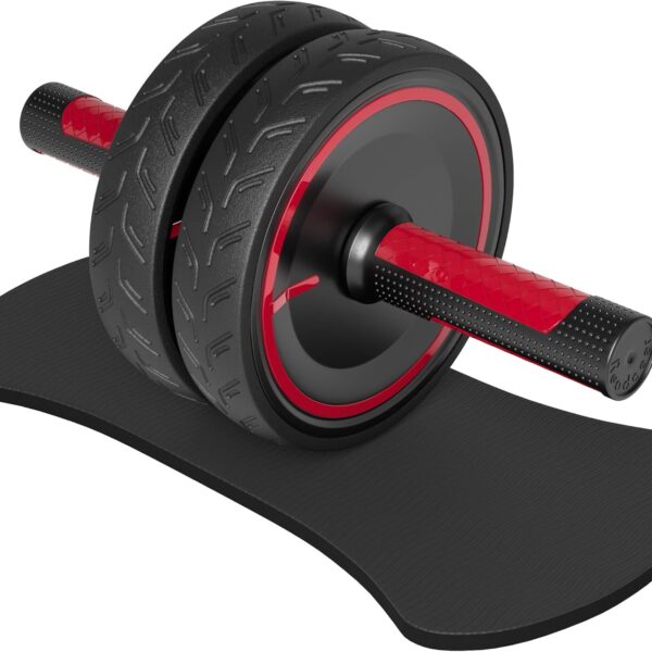 READAEER Ab Roller Wheel, Heavy Duty Workout Equipment for Home Gym, Professional Metal Handle with Rubber Surface Abdominal Exercise Wheel for Strength Training, Ab Wheel with Knee Pad