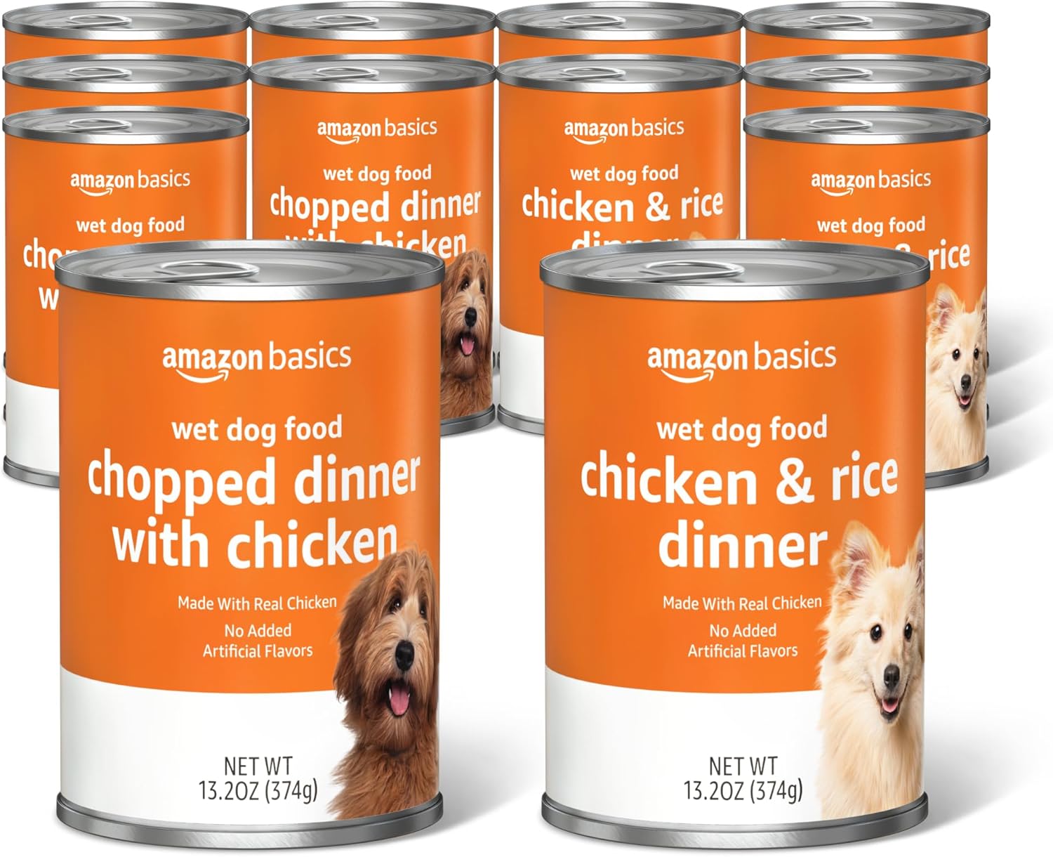 Amazon Basics Chopped Ground Dinner Wet Dog Food Variety Pack, Chicken and Rice Flavor and Chopped Dinner with Chicken, Made with Natural Ingredients, 13.2oz Cans (Pack of 12) Amazon Basics Chopped Ground Dinner Wet Dog Food Variety Pack, Chicken and Rice Flavor and Chopped Dinner with Chicken, Made with Natural Ingredients, 13.2oz Cans (Pack of 12)