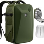 K&F CONCEPT Camera Backpack,Hardshell Photography DSLR Camera Bag with 15-15.6 Inch Laptop Compartment Hard Shell Camera Case Compatible with Canon/Nikon/Sony/DJI Mavic Drone