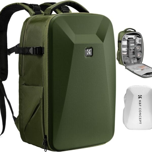 K&F CONCEPT Camera Backpack,Hardshell Photography DSLR Camera Bag with 15-15.6 Inch Laptop Compartment Hard Shell Camera Case Compatible with Canon/Nikon/Sony/DJI Mavic Drone