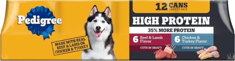Pedigree High Protein Wet Food Beef Lamb & Chicken Turkey in Gravy Variety Pack 13.2 oz. Cans 12 Count