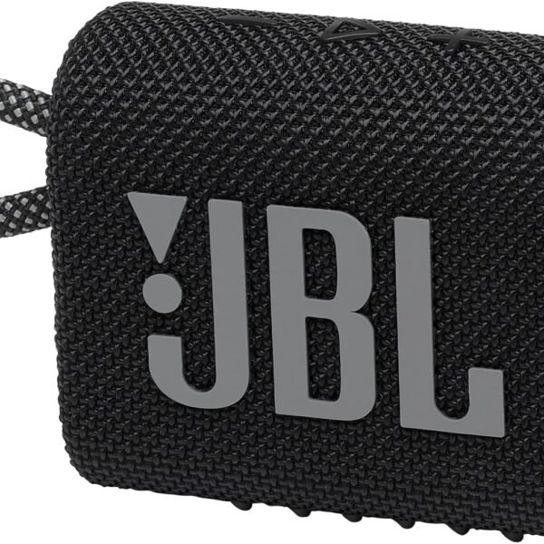 JBL Go 3 - Portable Mini Bluetooth Speaker, big audio and punchy bass, IP67 waterproof and dustproof, 5 hours of playtime, speaker for home, outdoor and travel (Black)