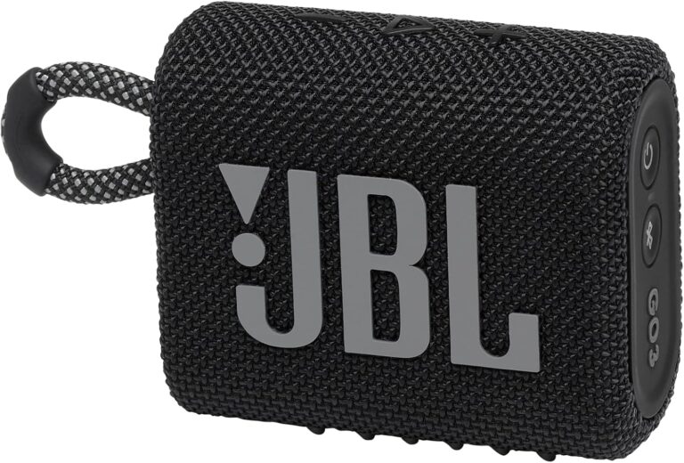 JBL Go 3 - Portable Mini Bluetooth Speaker, big audio and punchy bass, IP67 waterproof and dustproof, 5 hours of playtime, speaker for home, outdoor and travel (Black)