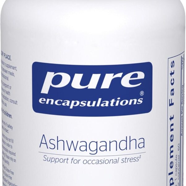 Pure Encapsulations Ashwagandha - 500 mg Ashwagandha Extract - Metabolism & Stress Support - Immune Support - GMO Free & Vegan - 60 Capsules